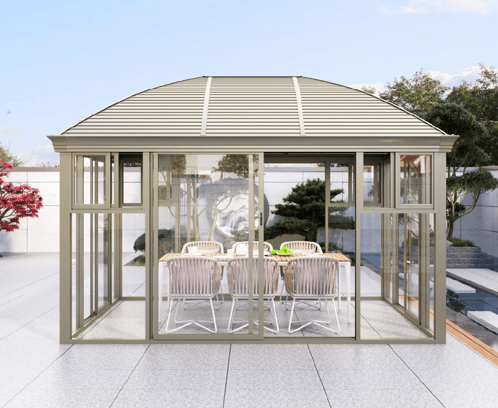 弧形頂陽光房-透明板